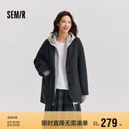 森馬（Semir）外套女中長(cháng)款西裝領(lǐng)通勤寬松2024冬含羊毛雙面呢夾克109724108021