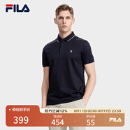 FILA斐樂官方男裝短袖POLO衫夏季簡約商務(wù)休閑短袖上衣 傳奇藍-NV M (170) 92A