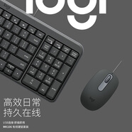 羅技（Logitech）MK106 鍵鼠套裝 有線鍵鼠套裝 辦公鍵鼠套裝 電腦鍵盤 緊湊型 黑色