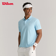 威爾勝（Wilson）官方2025夏季新款男士TIMELESS運動網(wǎng)球服防曬吸濕速干短袖POLO衫 新品上市-輕盈藍WM20007532LBL L /180/100A