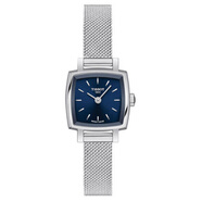 天梭（TISSOT）瑞士手表女樂愛方形藍盤小方表小美人T058.109.11.041.00 T058方形藍鋼