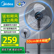 美的（Midea）【金屬鋁片】工業(yè)電風(fēng)扇/颶風(fēng)落地扇/空氣通風(fēng)金屬扇/牛角扇/立式電風(fēng)扇/大風(fēng)力宿舍扇 FES45-20A