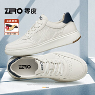 零度尚品男鞋休閑鞋男夏季新款透氣軟底潮流真牛皮板鞋百搭防滑輕便小白鞋 白色 【標(biāo)準(zhǔn)皮鞋碼】 42