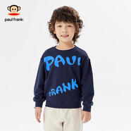 大嘴猴（paul frank）童裝兒童衛(wèi)衣圓領(lǐng)純棉舒適休閑男女童長袖2025春秋外穿上衣中性衣 248F藏青色 110