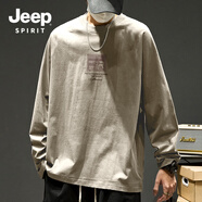 JEEP SPIRIT吉普純棉長(cháng)袖t恤男秋季220G重磅復古港風(fēng)親膚打底衫圓領(lǐng)男士?jì)却?
                                         title=