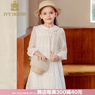 IVY HOUSE常春藤兒童裝女童連衣裙春季款  大裙擺甜美寬松娃娃領(lǐng)裙子親子裝 白色（領(lǐng)花不附贈(zèng)） 165cm(165/88A)