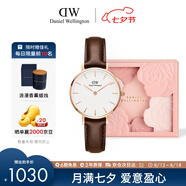 丹尼爾惠靈頓（DanielWellington）DW女表皮革表帶28mm歐美簡約風(fēng)時(shí)尚石英手表七夕禮物DW00100231