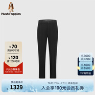 Hush Puppies【豐盈厚實】暇步士男裝冬季蓄熱保暖彈力絨感長褲 漆黑色 38