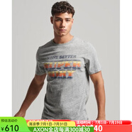 superdry極度干燥男士T恤短袖LOGO圓領夏季休閑 GREY S