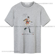 與狼共舞（DANCING WOLVES）短袖T恤男2025夏季新款男士圓領(lǐng)印花半袖短t 004花灰 S 165/84A