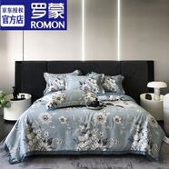 羅蒙（ROMON）水洗天絲夏涼被四件套可機(jī)洗涼感冰絲空調(diào)被單雙人夏季薄款被 綠豆色 古奈藍(lán)m 150*200cm 單夏被