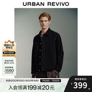 UR2025春季新款男裝輕熟風(fēng)滿底提花貼袋牛仔外套UMM840016 黑色條紋 XS
