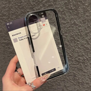 小莓介ins三合一純色邊框透明適用iQOOneo10手機殼IQOOZ8X簡約iqooU1X高級軟硅膠適用vivo全包防摔保護套 三合一炫彩單殼黑色 Y33T/Y36/Y17S