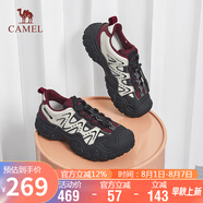 駱駝（CAMEL）登山鞋戶外休閑鞋女網(wǎng)面3.0閃電丑萌鞋 L24A469693 米/黑/酒紅 38