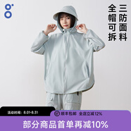 BODACHEL寬松防曬衣女冰絲風(fēng)衣外套輕薄防曬服大碼防紫外線UPF50+短外套 【立領(lǐng)款】灰綠 全帽可拆 XL
