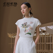 云思木想Ysimo-X摩登國風(fēng)2025夏季新款新中式上衣短袖T恤女12930 白色 XL