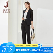 經(jīng)典故事（JANE STORY）高級感小西裝外套兩件套女春季2025新款時尚氣質(zhì)職業(yè)正裝西服套裝 R05黑色 S