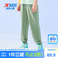 特步童裝兒童運(yùn)動(dòng)長(zhǎng)褲中大童男女童運(yùn)動(dòng)褲子四季運(yùn)動(dòng)長(zhǎng)褲 地衣綠【夏季薄款】 130 cm