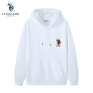 U.S. POLO ASSN.保羅衛(wèi)衣男秋季休閑長袖T恤打底衫百搭連帽上衣外套白色3XL