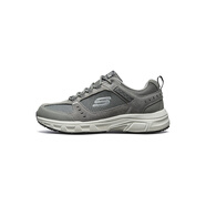 斯凱奇（Skechers）男子時(shí)尚低幫綁帶運(yùn)動(dòng)鞋網(wǎng)布拼接戶外休閑鞋子 灰色/白色/GYW 41.5