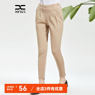 邢氏女裝女士休閑款女加絨多色小腳褲長(cháng)褲松緊腰褲子 米色-加薄絨 44 (170/82B)