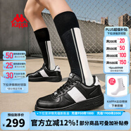 KAPPA卡帕背靠背女鞋夏季透氣小白鞋子女款板鞋新款潮鞋百搭休閑運(yùn)動(dòng)鞋 黑白色 38
