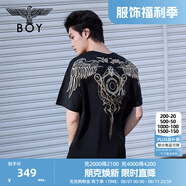 BOY LONDON【暗黑羅盤(pán)】夏情侶款短袖權杖印花炸街潮牌T恤N01906 N0103902 XL