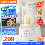 蘇泊爾（SUPOR）輕音破壁機 1.5L低音有罩降噪家用豆?jié){機預(yù)約加熱免濾全自動破冰碎冰榨汁機輔食機 SPJ209S