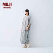 無(wú)印良品（MUJI）IDEE 女式 平紋 燈籠裙 長(zhǎng)半身裙女裙子女裝25年夏季款GA53CC5S 煙熏綠色 均碼