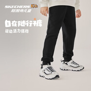 Skechers斯凱奇2025年秋季新款兒童舒適針織長褲男女款休閑褲子L325K061 K061/碳黑/0018 120