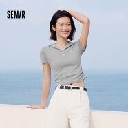 森馬（Semir）代露娃|polo衫女短款辣妹襯衫2025夏刺繡涼感緊身T恤09325115005