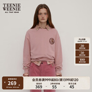 Teenie Weenie小熊春季美拉德簡(jiǎn)約圓領(lǐng)寬松休閑復(fù)古學(xué)院衛(wèi)衣上衣女 淺粉色 M (165)