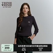 Teenie Weenie小熊春季手工鉤花肌理感知性毛衣打底衫復古毛針織衫 深灰色 XS 155