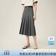 范思藍(lán)恩學(xué)院感通勤時(shí)髦知識(shí)分子半身裙女百褶長(zhǎng)款裙子24FS12177 深灰色 XL