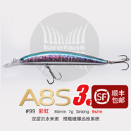 lurefans大河 奔流路亞發(fā)燒友磁爆定層遠投沉水米諾A8S-3翹嘴鱸魚(yú)路亞餌 A8S-3/彩虹99號色/7克