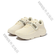 彪馬（PUMA）女子緩震防滑視覺顯高松糕厚底跑步鞋 PROWL 680 379076 米白色-灰褐色-04 35.5