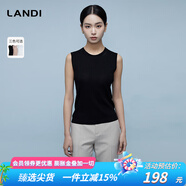 藍(lán)地（LANDI）[通穿三季]LANDI圓領(lǐng)無袖修身針織衫女吊帶背心內(nèi)搭2024春夏新品 靜謐黑 M