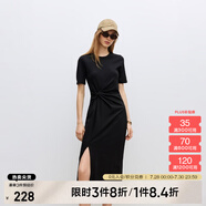 ONLY夏季時(shí)尚休閑長款開叉收腰顯瘦連衣裙女|124261004 H1Z 黑色 XS