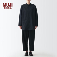 無(wú)印良品（MUJI）男女通用棉水洗牛津中長(zhǎng)套頭襯衫無(wú)性別男款女款長(zhǎng)袖休閑百搭襯衫 深灰色 XXS-XS