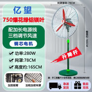 億望（yiwang）工業(yè)電風(fēng)扇落地扇工廠車(chē)間強(qiáng)力落地牛角扇風(fēng)扇大功率工業(yè)壁扇 【750落地鎂鈦合金】升降桿自扣網(wǎng)