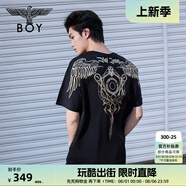 BOY LONDON【暗黑羅盤】夏情侶款短袖權(quán)杖印花炸街潮牌T恤N01906 N0103902 M