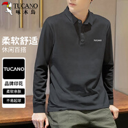 啄木鳥（TUCANO）長袖T恤男春秋季潮流百搭翻領(lǐng)polo打底衫舒適透氣休閑上衣服男裝