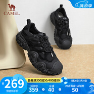 駱駝（CAMEL）女鞋新款老爹鞋女徒步鞋運動鞋登山鞋跑步丑萌鞋 L23A245132黑色 36