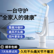 格庫新款無(wú)葉電風(fēng)扇落地臺式靜音家用循環(huán)扇客廳臥室遙控器遠程操控 6A【自然單涼+大渦輪輕音+定時(shí)遙控】白銀色