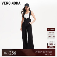VEROMODA牛仔褲春季高腰修身顯瘦可拆背帶前拉鏈喇叭褲324164002 J1G黑牛仔色-追單 XL