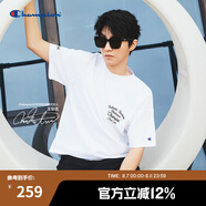 Champion【王俊凱同款】冠軍美式字母印花潮牌情侶短袖t恤男上衣女 白色1 M