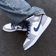 耐克（NIKE）【潮】Air Jordan aj1板鞋男女新款高幫休閑跑步運動耐磨籃球鞋 DQ8423/DQ8426-014 /灰白藍 36 GS