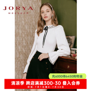 卓雅周末（JORYA weekend）安妮公主系列|卓雅春季新多層荷葉邊蝴蝶結(jié)喇叭袖針織衫EJWCCQ93 白色-預(yù)售7天 M-預(yù)售7天