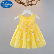 迪士尼（Disney）女寶寶連衣裙夏季新款洋氣碎花嬰兒潮蕾絲女童公主裙薄款夏裝 雪紡大蝴蝶 90 cm