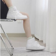 耐克（NIKE）Air Jordan 1 Mid GS AJ1 女款防滑耐磨中幫復古運動(dòng)休閑籃球鞋 554725-136白色 35.5